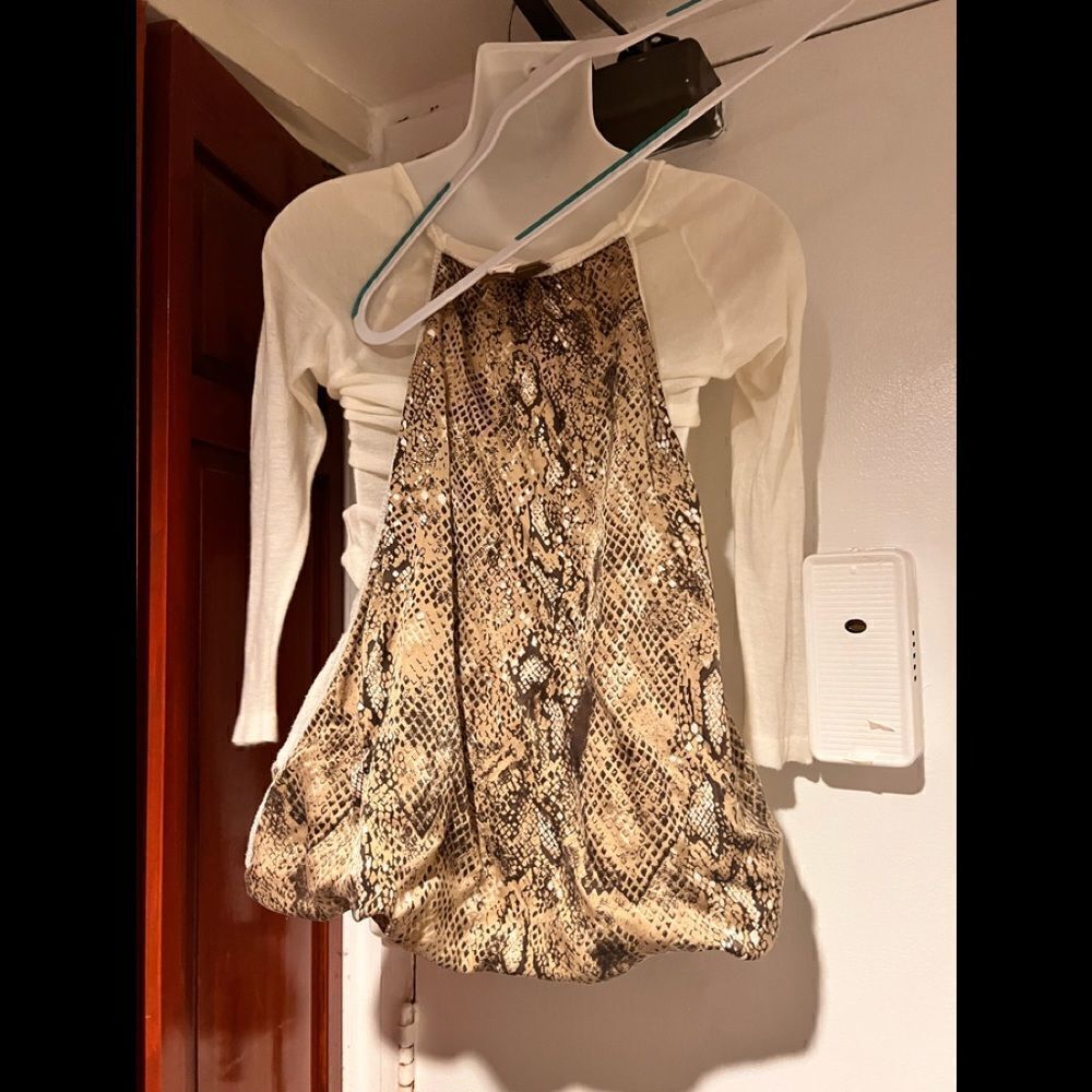 adriana degreas runway dress top animal print blouse shirt